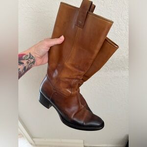 Gucci by Tom Ford burnished leather cowboy bootsy boots